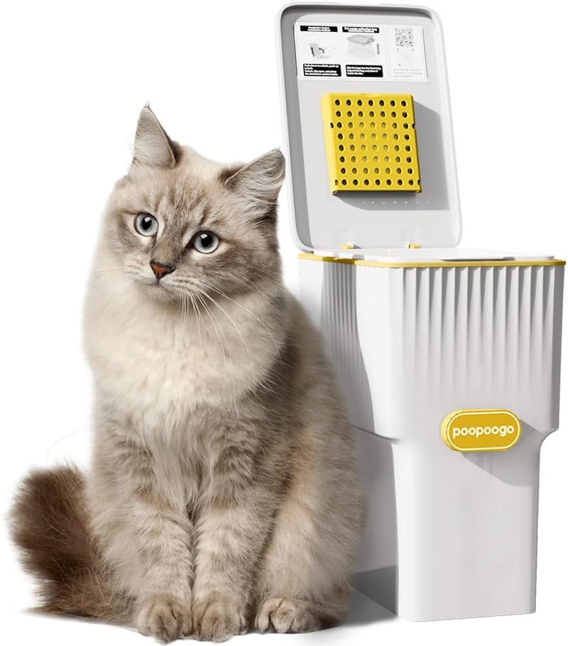 Ayvfirex Cat Litter Trash Can, Best Litter Disposal Bin, Pet Waste Container, Odor Locking, Pet Waste Pail for Cats/S/M Dogs/Rabbits, Cat Lovers' Essential Gift Duo - Image 1